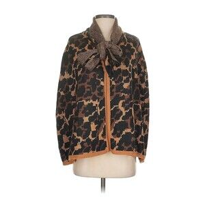 Betsey Johnson Leopard Sweater Cape Scarf Necktie One Size
